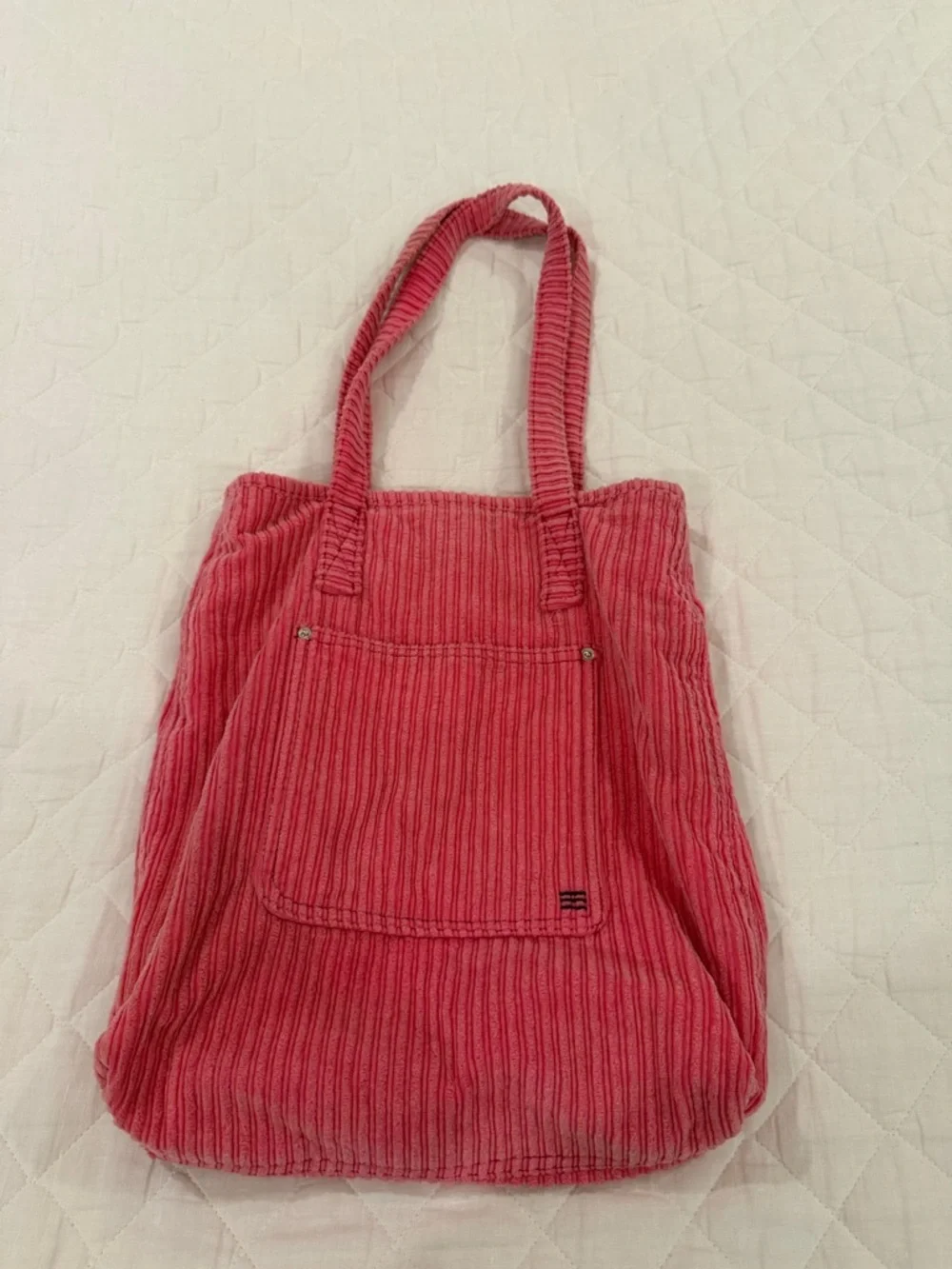 BDG Rose Corduroy Tote with Front Patch Pocket